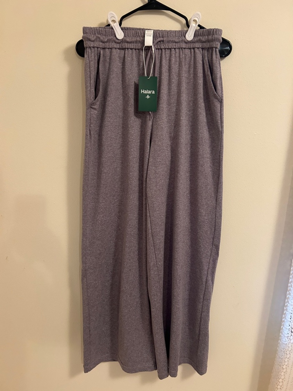 HALARA Wide-Leg Lounge Pants in Heather Mauve